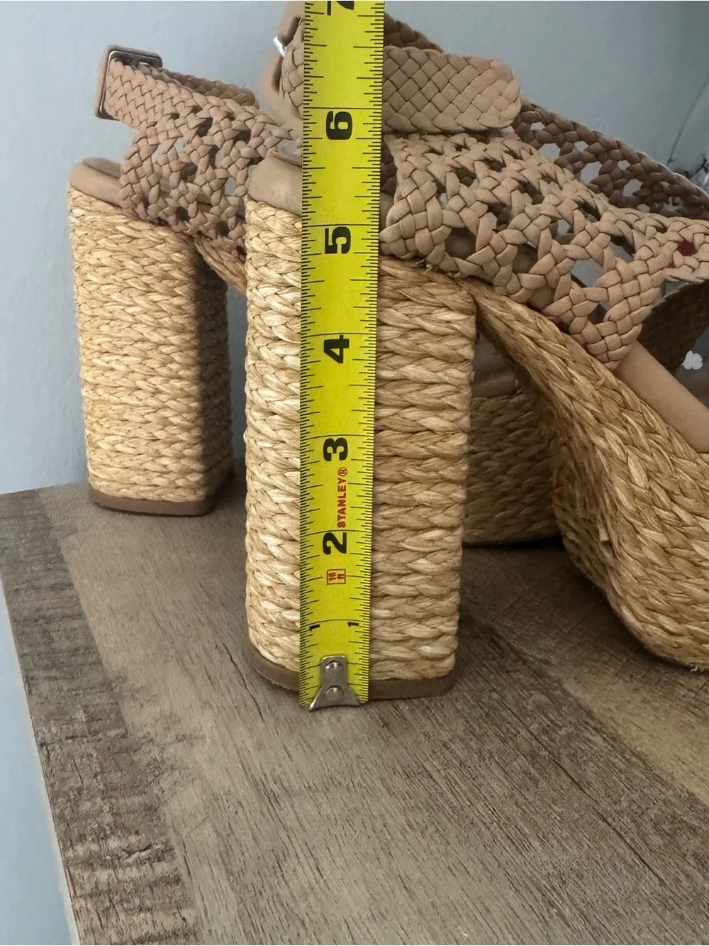 Paloma Barceló Beige Woven Platform Sandals